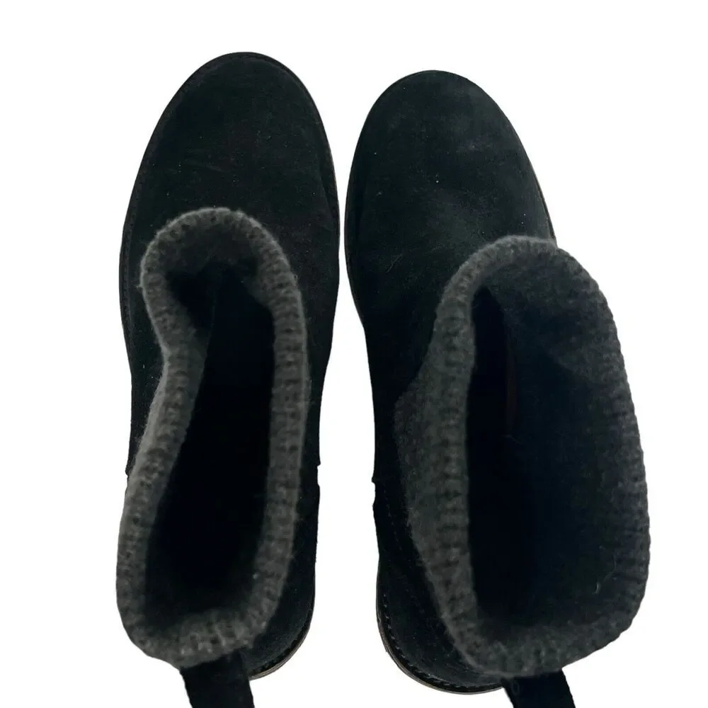 LL Bean Black East Point Waterproof Suede Chelsea Ankle Boots Size 9